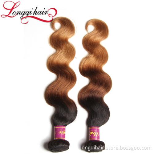 100% Human Ombre hair Braiding Hair Extension Color 1b / 4# 27 Brazilian Ombre Hair Weaves